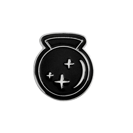 Dark Witch Black Moon Psychic Cat Enamel Pin Divination Brooch Lapel Jewelry Gift