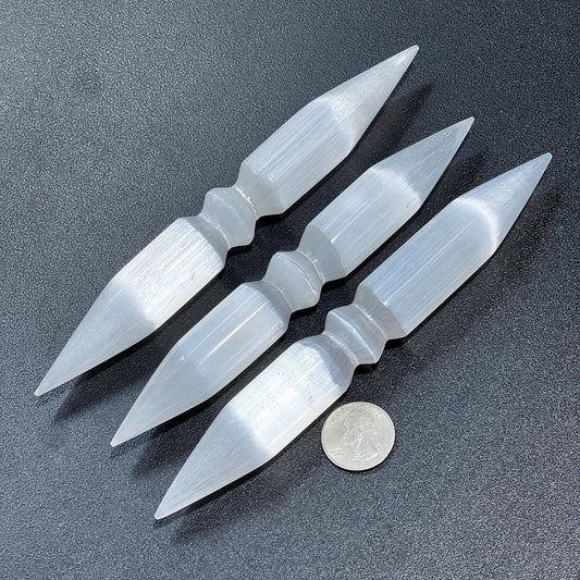 Selenite Crystal Wand Double Point Polished
