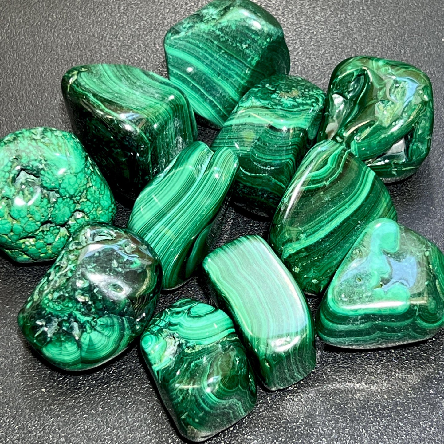 Malachite - Large Extra Quality Premium Malachite Tumbled Stones (By The Piece or Pound)