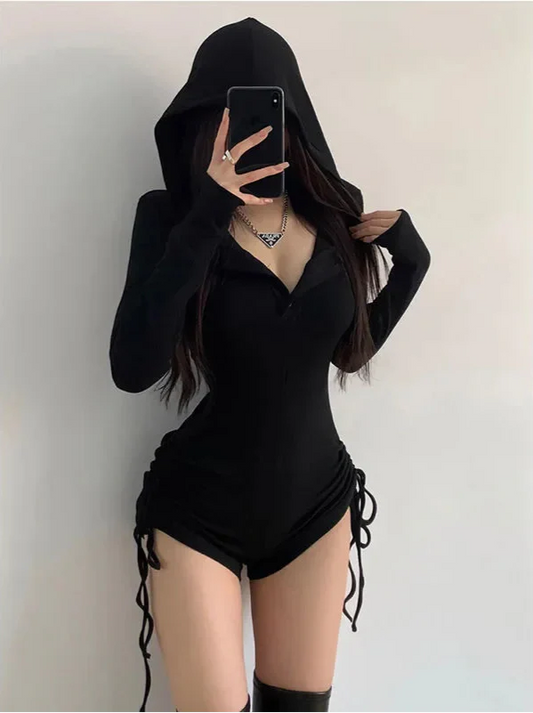 Hooded Long Sleeve Romper