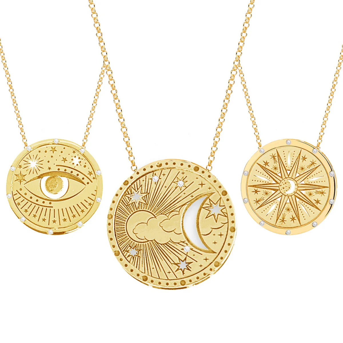 Gold Celestial Design Necklaces