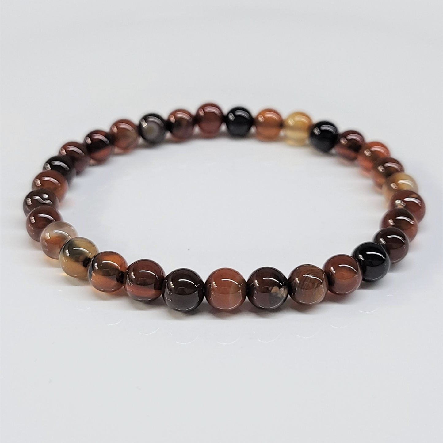 Red Agate Round Bead Bracelet - Stable Confidence