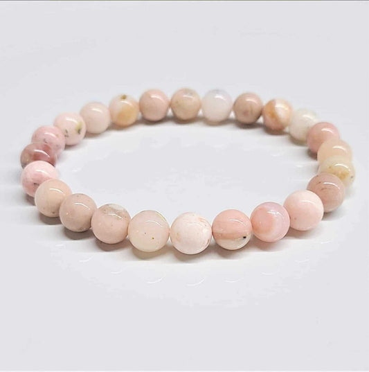 Pink Opal Round Bead Bracelet - Loving Kindness